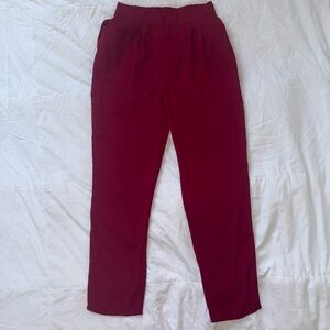 Forever 21 Burgundy Red Dress Pants With Elastic Waist & Pockets!